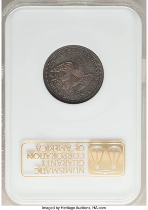 image for: 1849 25C PR64 NGC. CAC. Briggs 4-C....