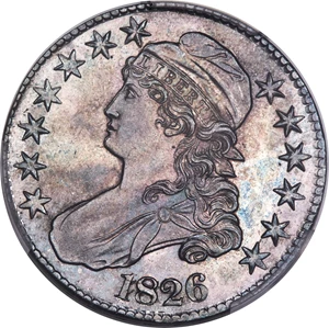 image for: 1826 50C PR63 PCGS. O-102, High R.7 as a Proof....