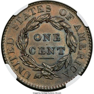 image for: 1820/19 1C N-1, R.1, MS65 Brown NGC....