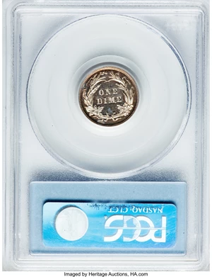 image for: 1899 10C PR65 Deep Cameo PCGS. CAC. PCGS Population: (1/5). NGC Census: (2/5). PR65. From The Maltese Collection. ...