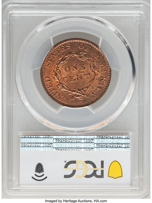 image for: 1820 1C Large Date, N-13, R.1, MS65 Red and Brown PCGS. CAC....