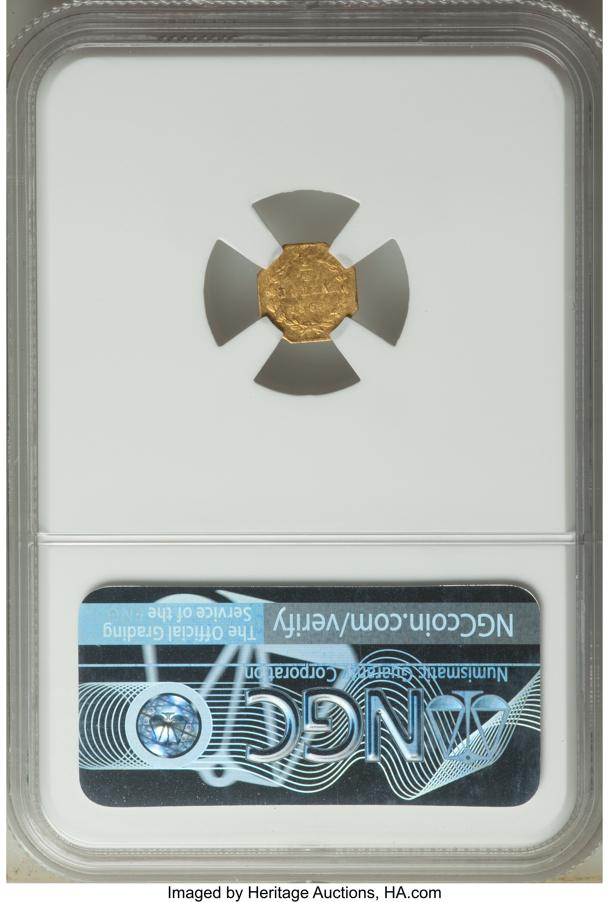 image for: 1860 25C Liberty Head Octagonal 25 Cents, BG-732, High R.6, MS62★  NGC....