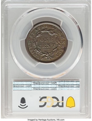 image for: 1839 1C Silly Head, N-9, R.2, MS62 Brown PCGS. PCGS Population: (12/32 and 0/16+). NGC Census: (7/14 and 0/1+). CDN: $475 W...