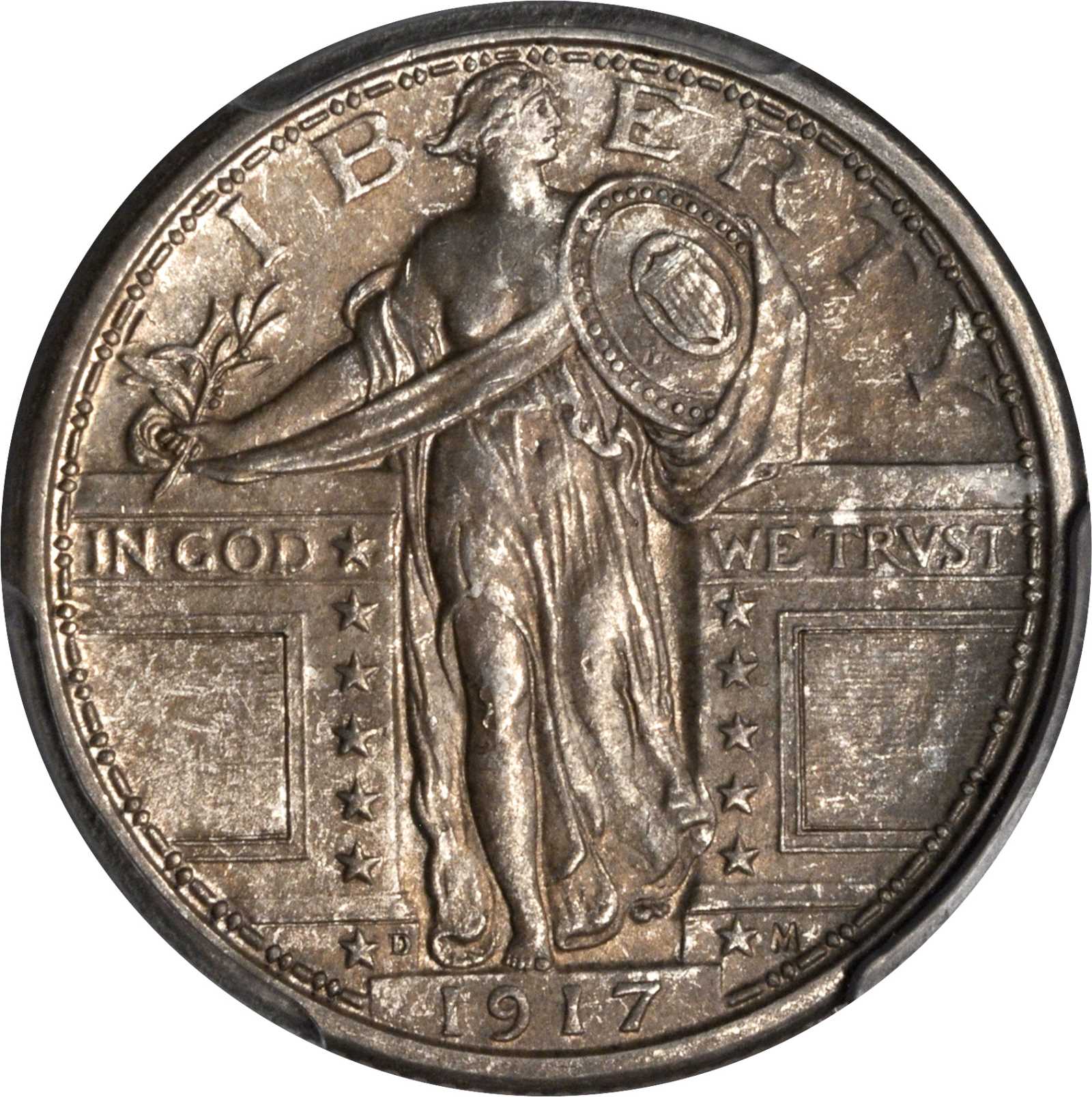1917-D Standing Liberty Quarter. Type I. Unc Details--Environmental Damage (PCGS).