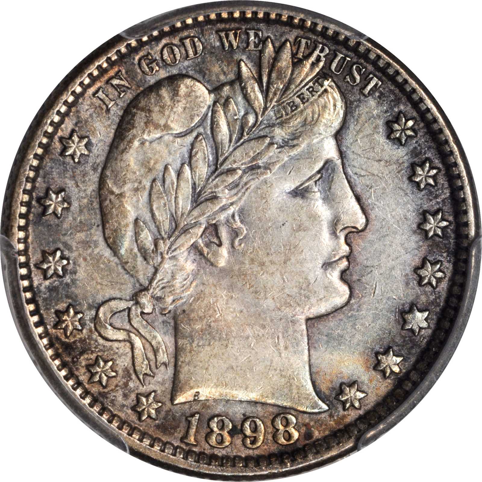 1898 Barber Quarter. AU-53 (PCGS).