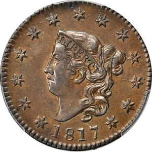 image for: 1817 Matron Head Cent. N-8. Rarity-2. Noyes Die State-B/B. AU-58 (PCGS).