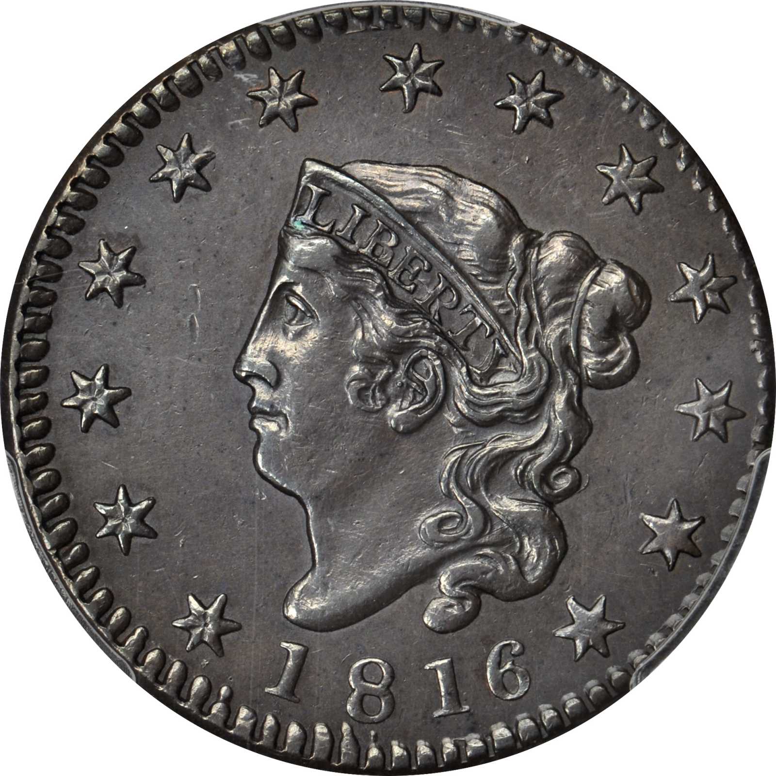 image for: 1816 Matron Head Cent. N-8. Rarity-3. Noyes Die State-A/B. AU Details—Cleaning (PCGS).