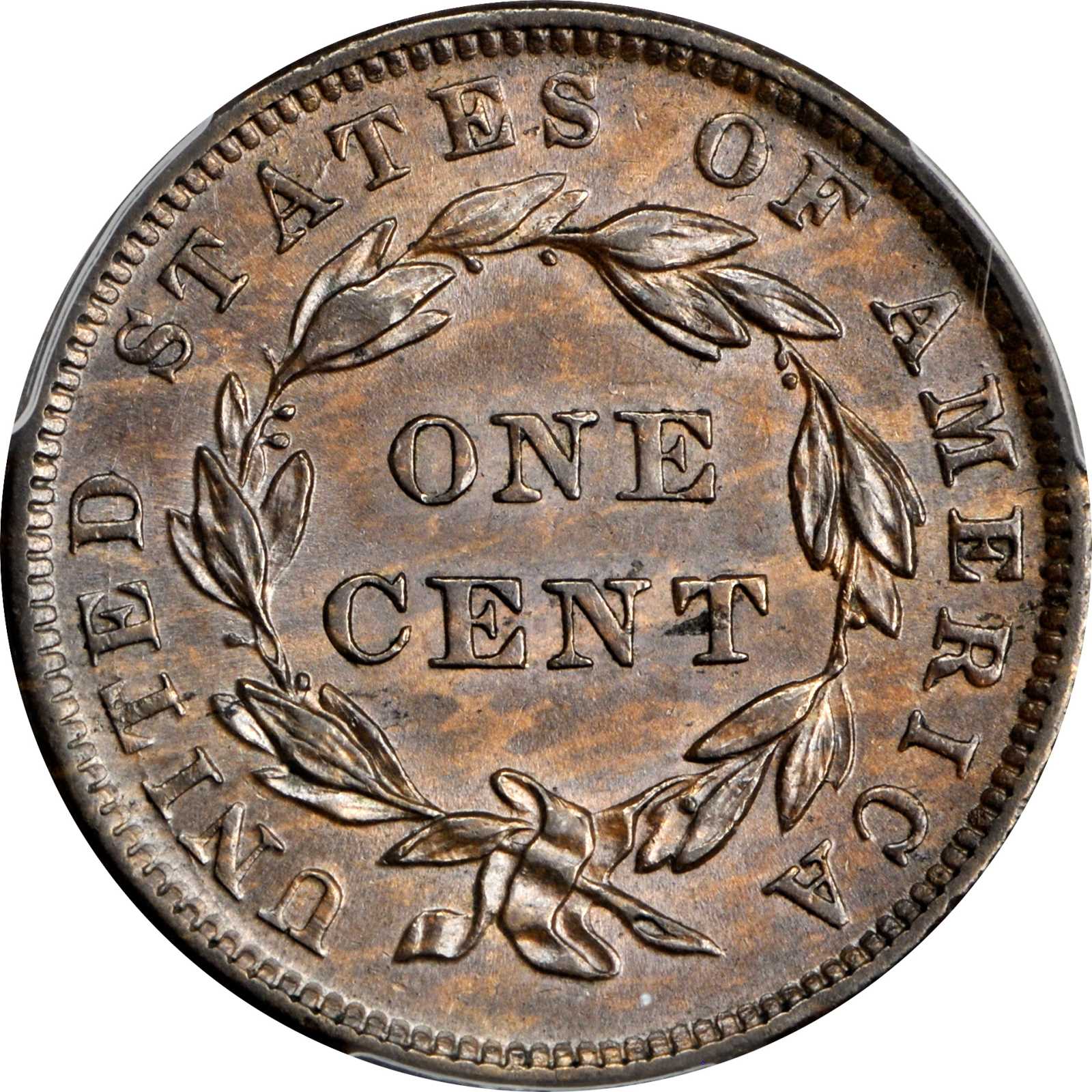 image for: 1839 Modified Matron Head Cent. N-13. Booby Head. Rarity-2. Noyes Die State-A/B. MS-62BN (PCGS).