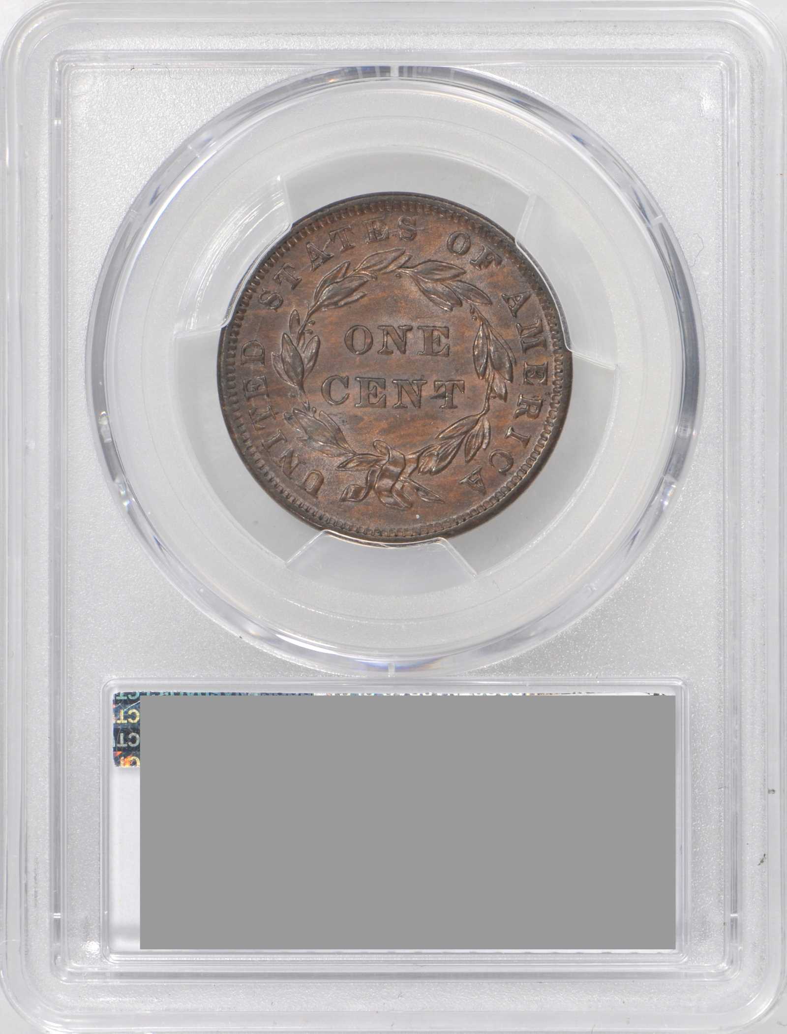image for: 1839 Modified Matron Head Cent. N-13. Booby Head. Rarity-2. Noyes Die State-A/B. MS-62BN (PCGS).
