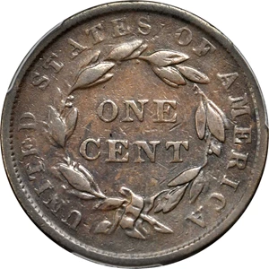 image for: 1839 Modified Matron Head Cent. N-15. Booby Head. Rarity-6-. Noyes Die State-A/D. VF-20 (PCGS).