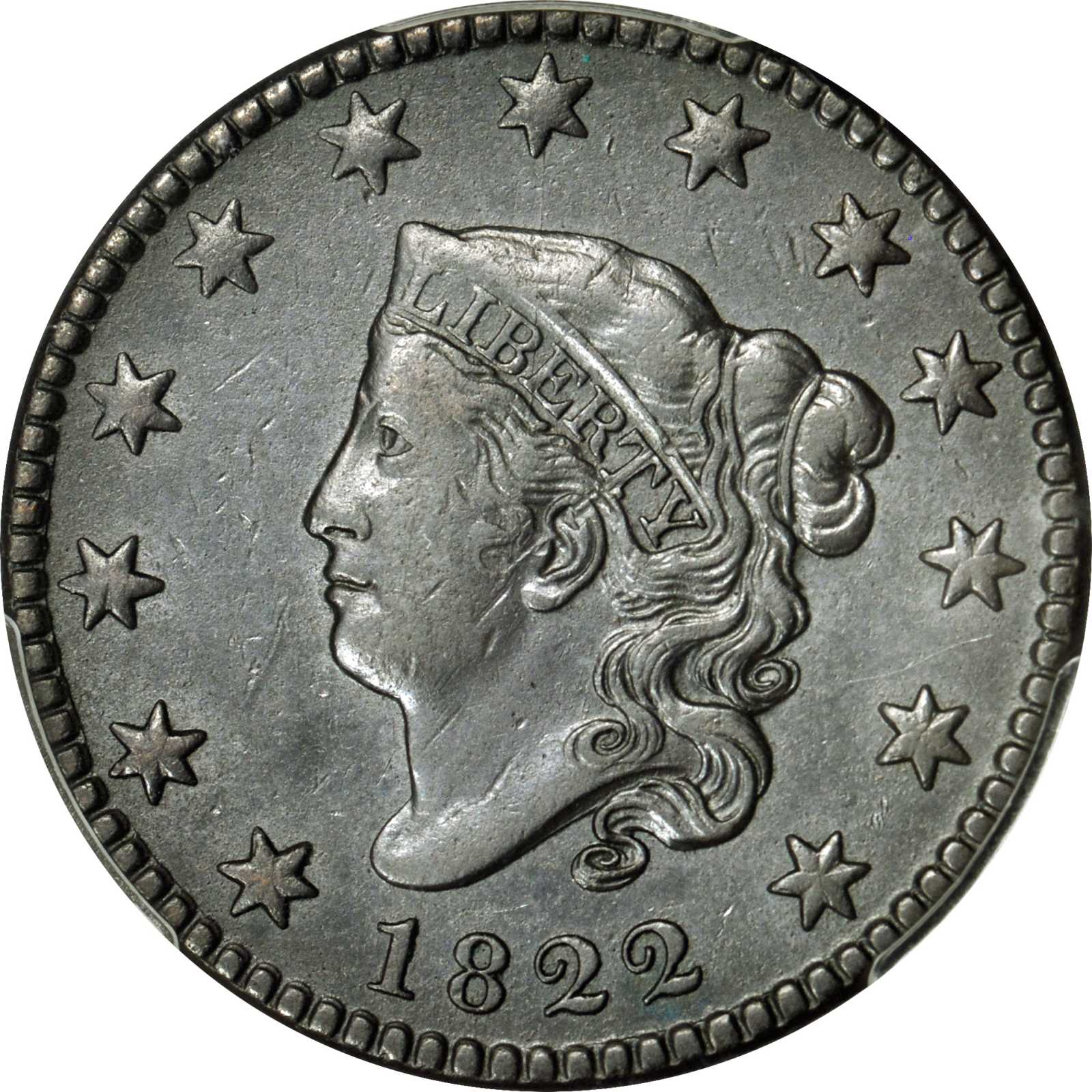 image for: 1822 Matron Head Cent. N-13. Rarity-5. Noyes Die State-C/B. EF-40 (PCGS).