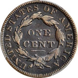 image for: 1835 Matron Head Cent. N-18. Small 8, Small Stars. Double Profile. Rarity-4+. Noyes Die State-C/A. VF-30 (PCGS).