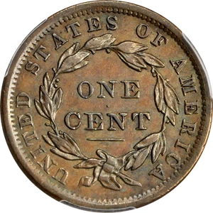 image for: 1838 Modified Matron Head Cent. N-9. Rarity-3. Noyes Die State-B/B. AU-53 (PCGS).