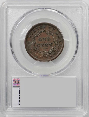 image for: 1838 Modified Matron Head Cent. N-9. Rarity-3. Noyes Die State-B/B. AU-53 (PCGS).