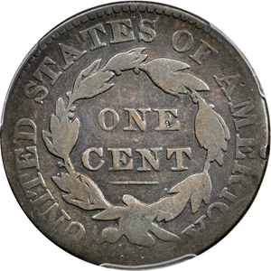 image for: 1830 Matron Head Cent. N-9. Large Letters. Rarity-6. Noyes Die State-C/A. Good-6 (PCGS).
