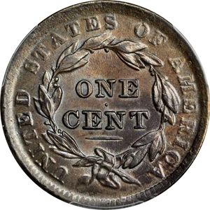 image for: 1839 Modified Matron Head Cent. N-2. Head of 1838. Rarity-2. Noyes Die State-C/C. MS-62BN (PCGS).