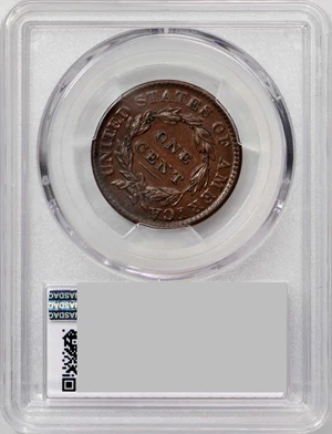 image for: 1833 Matron Head Cent. N-2. Double Profile. Rarity-1. Noyes Die State-C/D. AU-55 (PCGS).