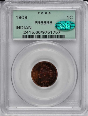 image for: 1909 Indian Cent. Proof-66 RB (PCGS). OGH.