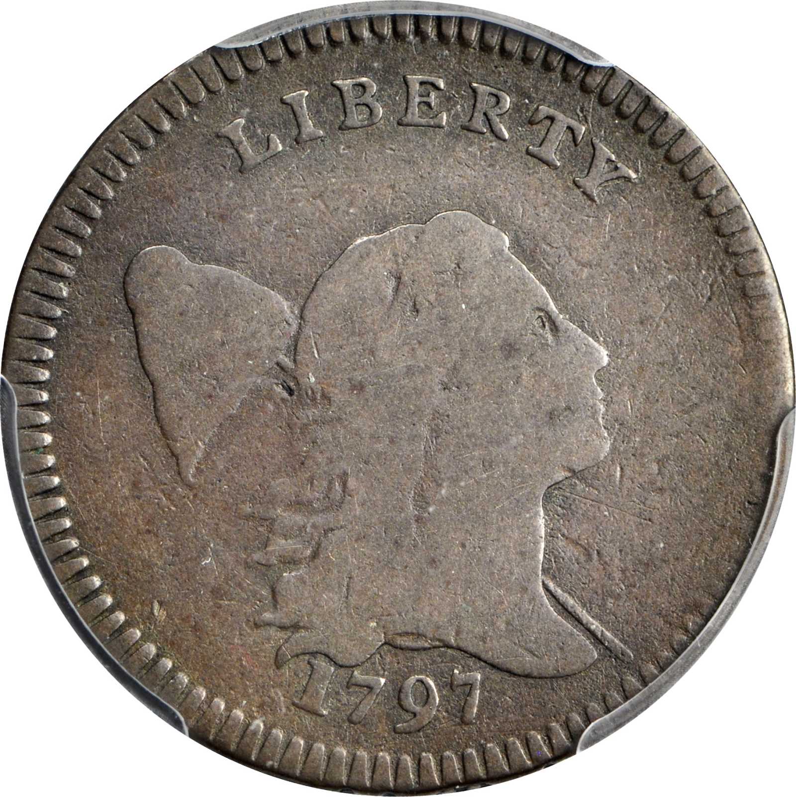 image for: 1797 Liberty Cap Half Cent. C-3b. Lettered Edge. VG-10 (PCGS).