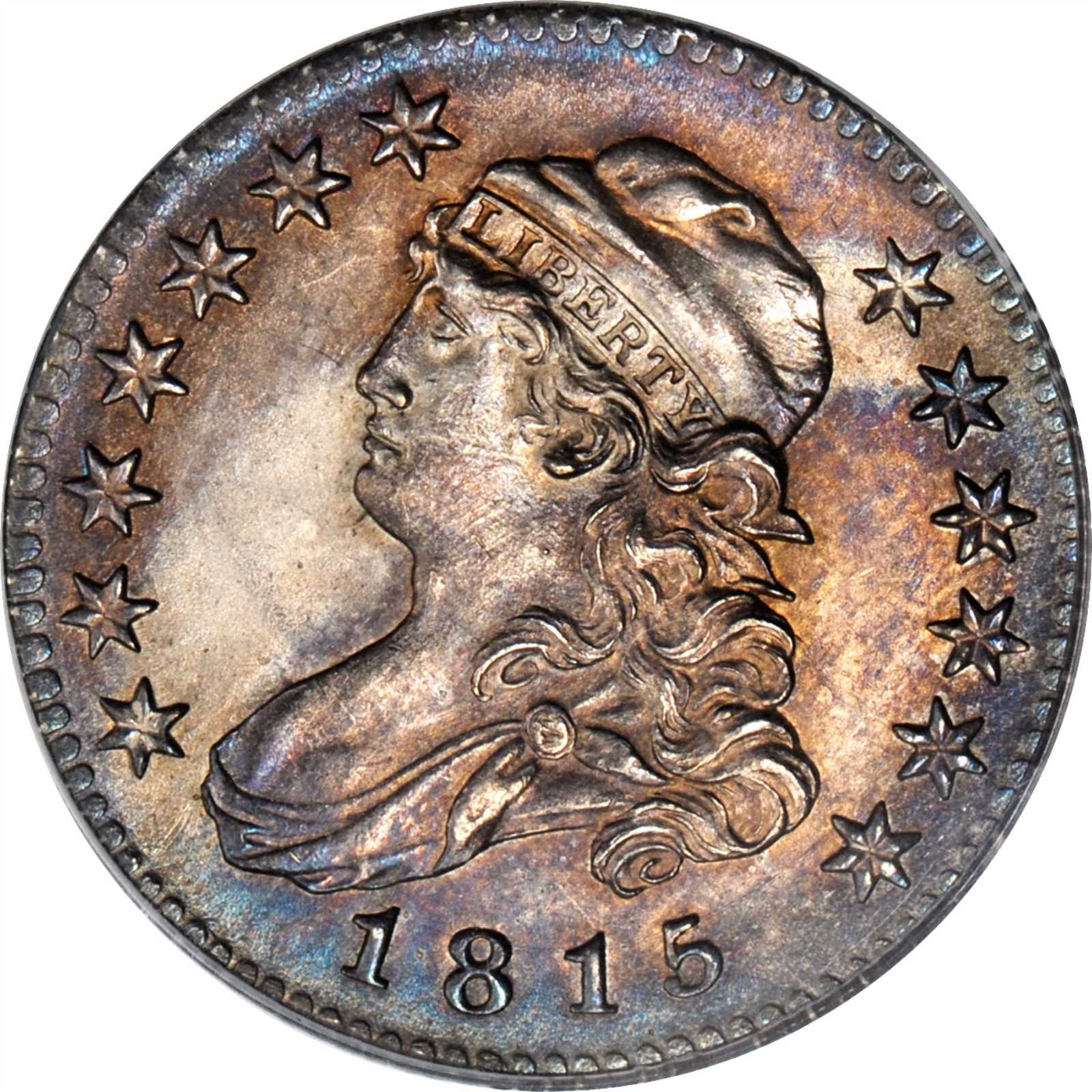 1815 Capped Bust Quarter. B-1, the only known dies. Rarity-1. MS-64 (PCGS).