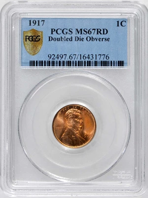 image for: 1917 Lincoln Cent. FS-101. Doubled Die Obverse. MS-67 RD (PCGS). Secure Holder.