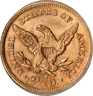 image for: 1865-S Liberty Quarter Eagle. MS-63 (ICG).