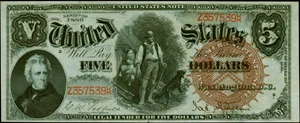 image for: Fr. 70. 1880 $5 Legal Tender Note. PMG Choice Uncirculated 64.