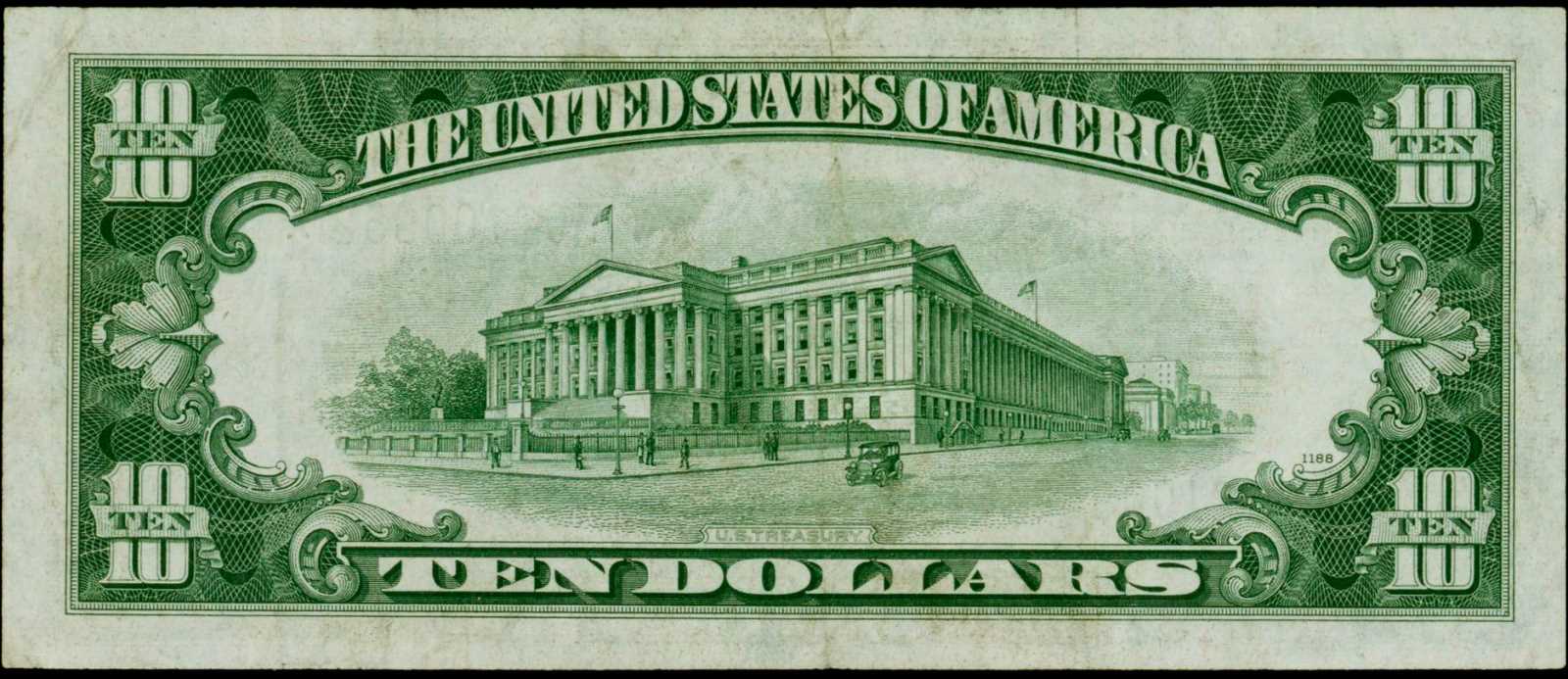 image for: Fr. 2009-F*. 1934D $10 Federal Reserve Star Note. Atlanta. PMG About Uncirculated 53.
