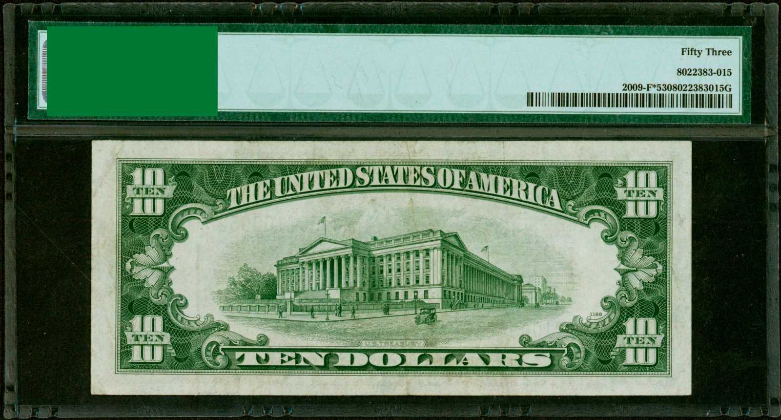 image for: Fr. 2009-F*. 1934D $10 Federal Reserve Star Note. Atlanta. PMG About Uncirculated 53.