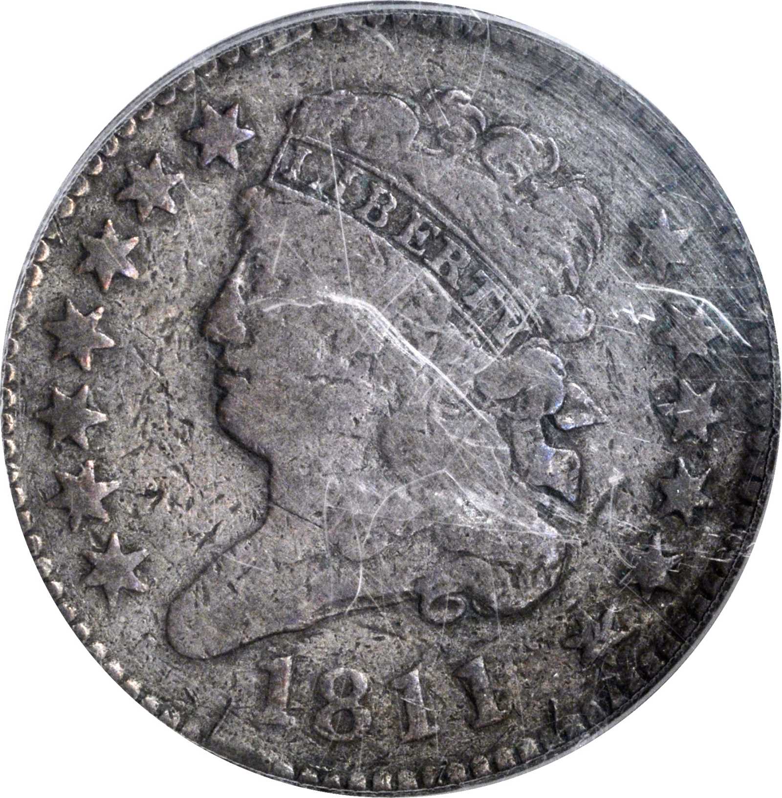 1811 Classic Head Half Cent. C-2. Rarity-3-. Close Date. VG-8 (PCGS).
