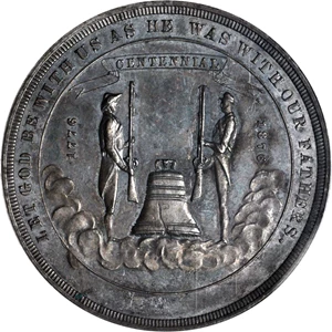 image for: 1876 U.S. Centennial Exposition. Nevada Dollar. Silver. 38 mm. HK-19, Julian CM-36. Rarity-5. MS-62 (PCGS).