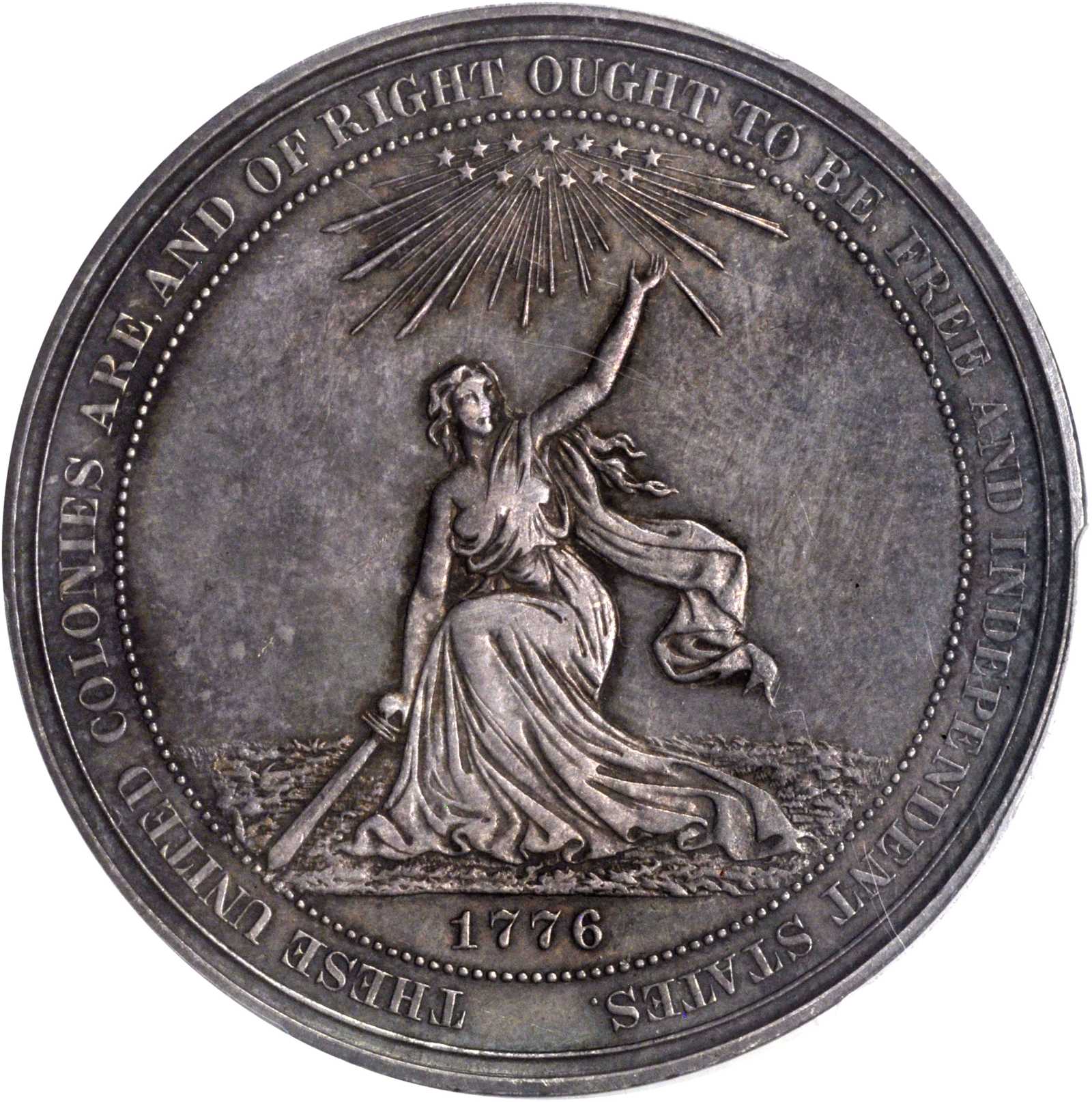 1876 U.S. Centennial Exposition. Official Medal. Silver. 38 mm. HK-20, Julian CM-10. Rarity-4. AU-58 (PCGS).