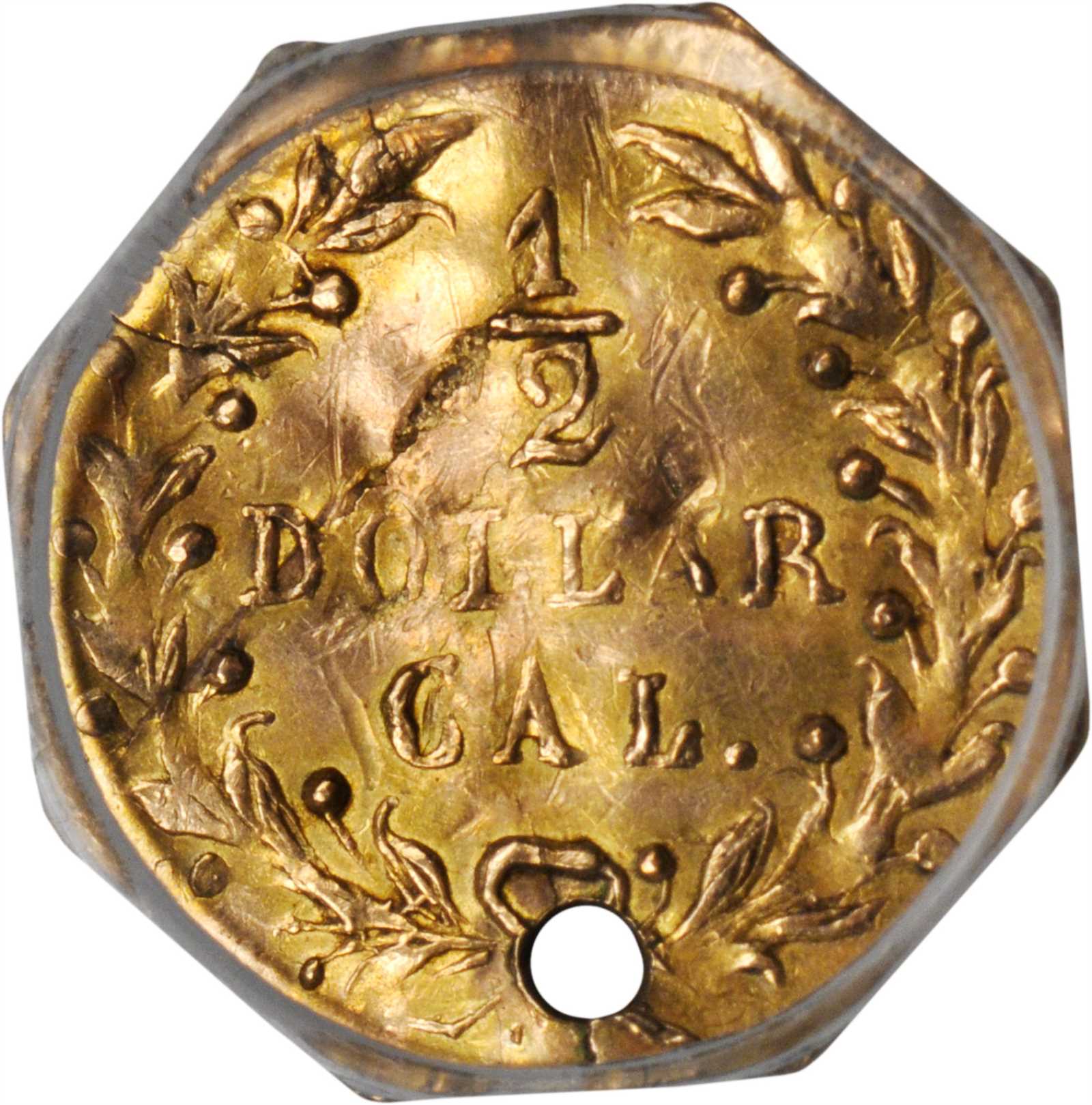 image for: 1872 Round 50 Cents. BG-939. Rarity-5-. Indian Head. Unc Details--Holed (PCGS).