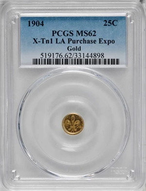 image for: 1904 Louisiana Purchase Exposition. 1/4 Gold. X-Tn1. MS-62 (PCGS).