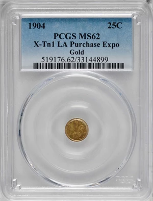 image for: 1904 Louisiana Purchase Exposition. 1/4 Gold. X-Tn1. MS-62 (PCGS).