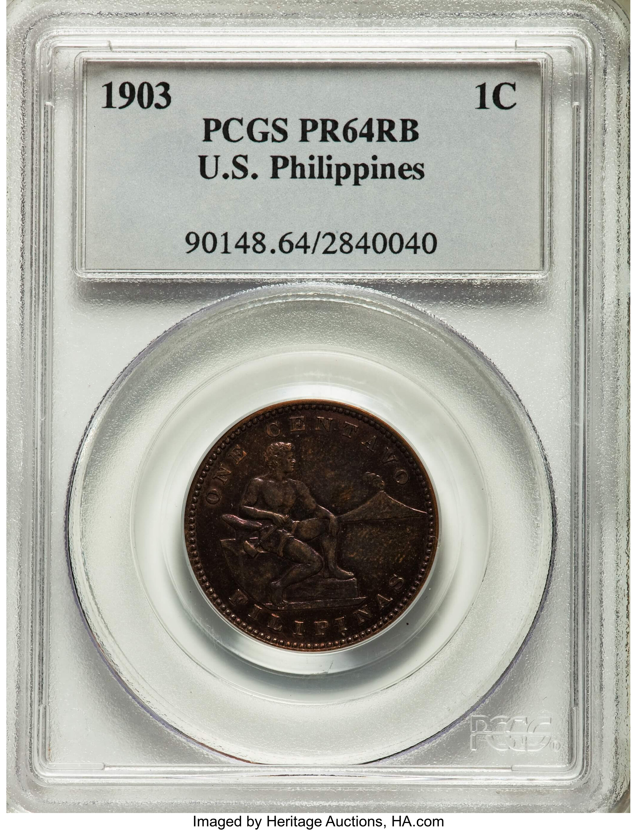 image for: 1903 1C PR64 Red and Brown PCGS. PCGS Population (28/28). NGC Census: (0/0)....