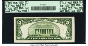 image for: Fr. 1960-E $5 1934D Federal Reserve Note. PCGS Very Choice New 64PPQ....