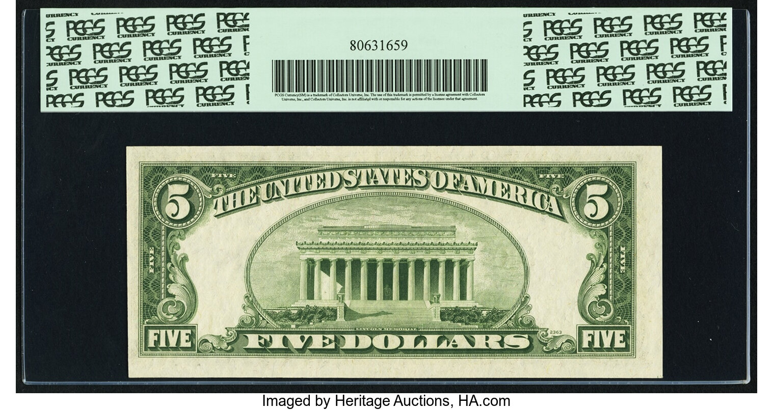 image for: Fr. 1963-K* $5 1950B Federal Reserve Note. PCGS New 62PPQ....