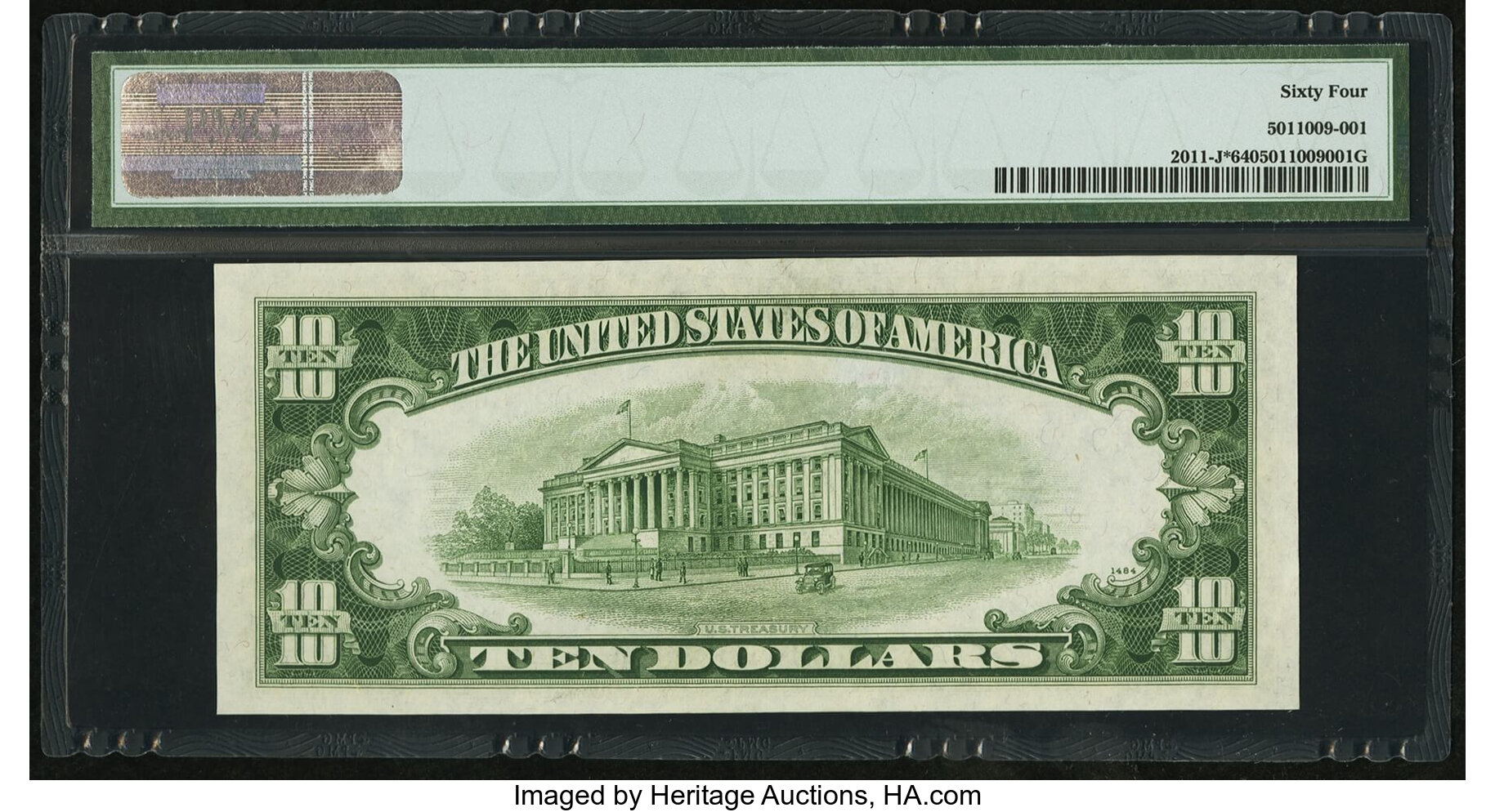 image for: Fr. 2011-J* $10 1950A Federal Reserve Note. PMG Choice Uncirculated 64....