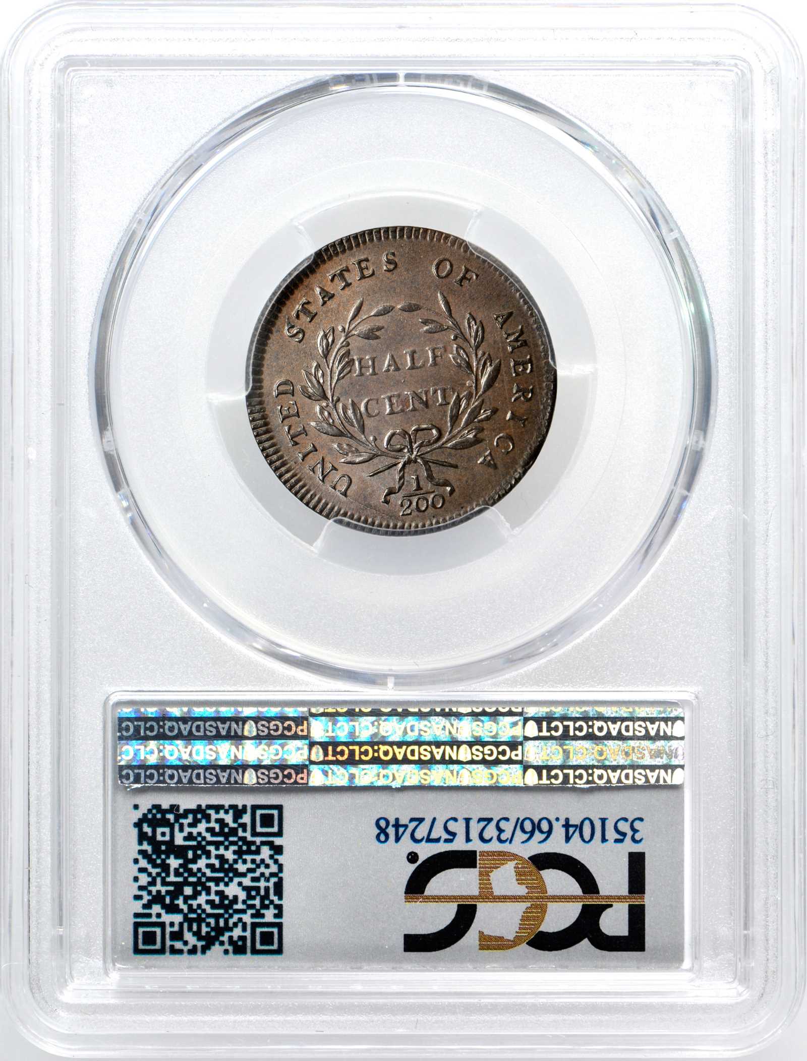 1797 1/2c Plain Edge, Centered Head MS BN AU53 BN thumbnail 17