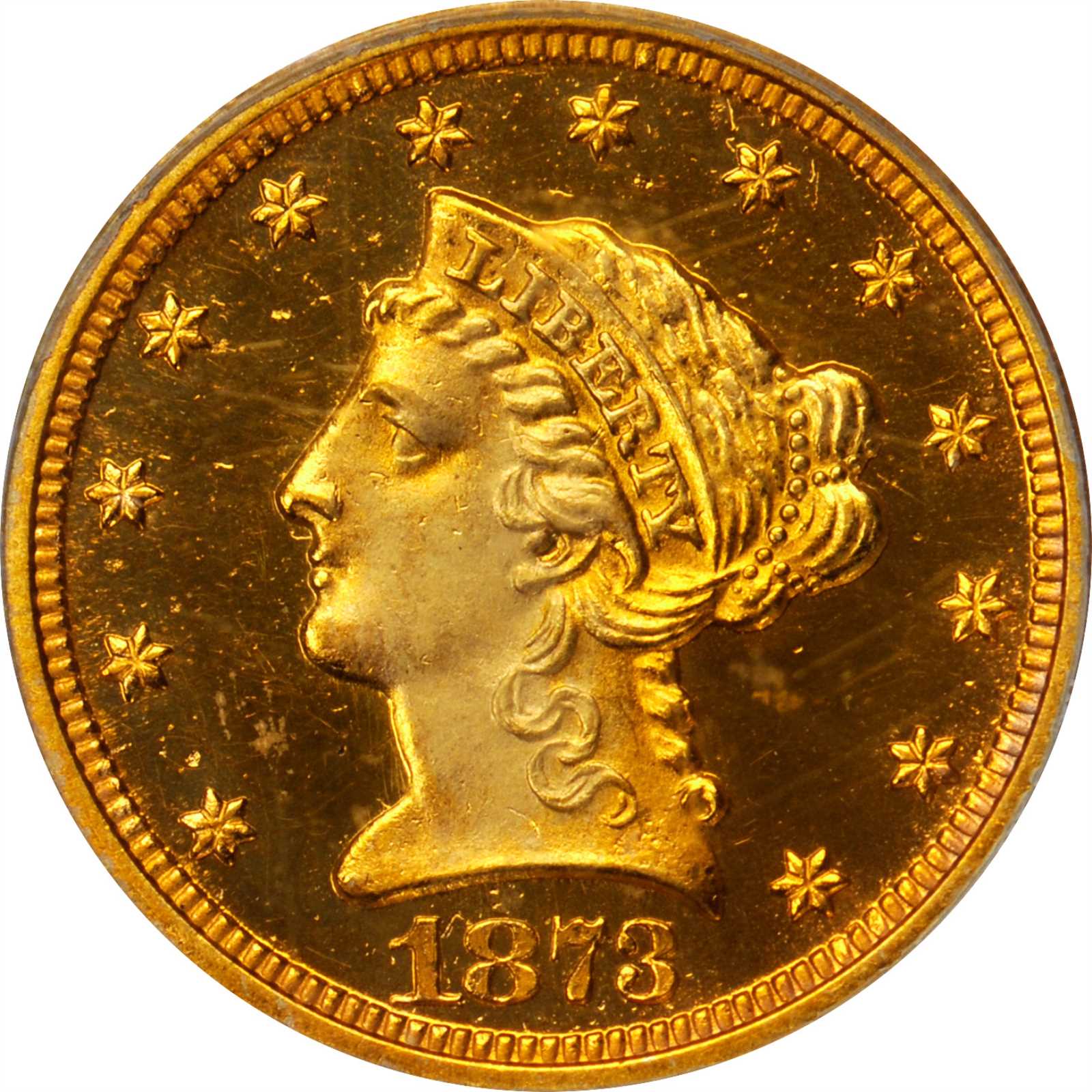 image for: 1873 Liberty Quarter Eagle. Proof-64 (PCGS). OGH.
