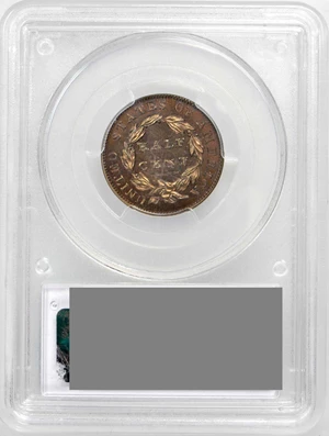 image for: 1831 Classic Head Half Cent. First Restrike. B-2. Rarity-5. Large Berries (Reverse of 1836). Proof-66 RB (PCGS). CAC.