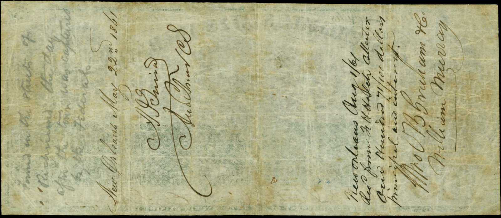 image for: T-3. Confederate States of America. 1861. $100. PCGS Very Fine 25 Apparent. Minor Edge Restorations.