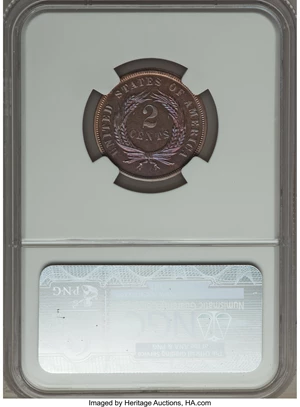 image for: 1868 2C PR67 Red and Brown NGC....