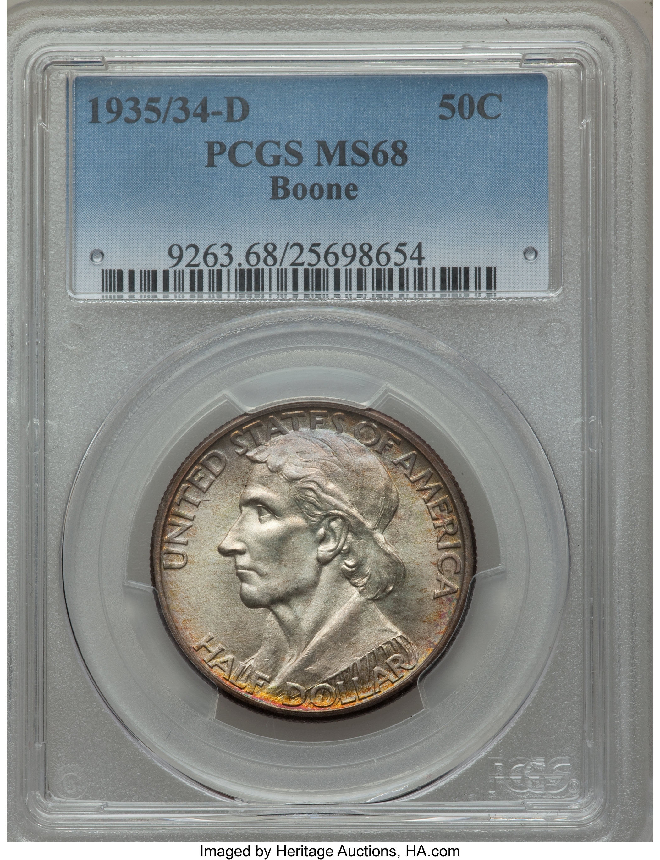 1935/34-D 50c Boone MS68 CAC thumbnail 12