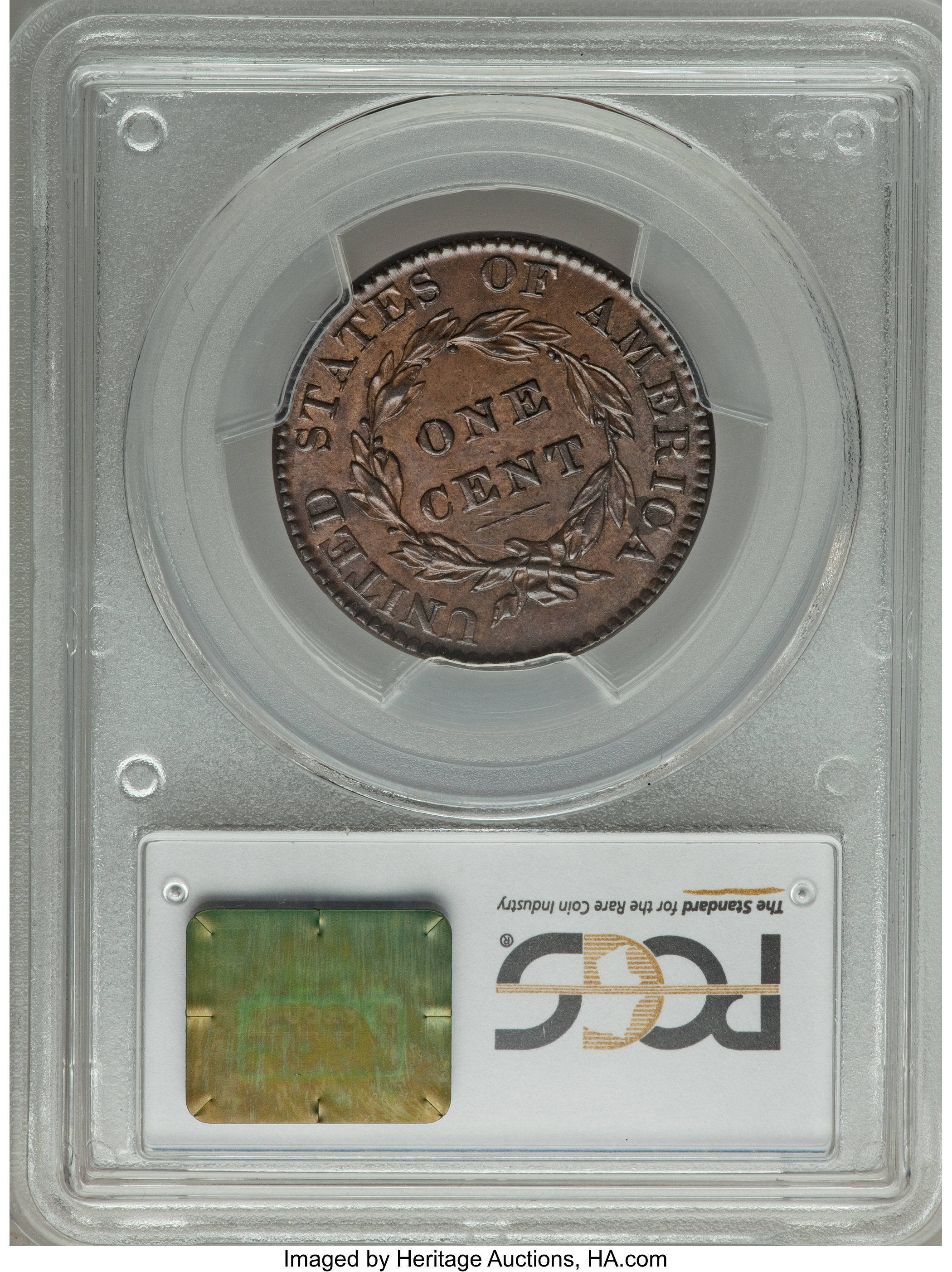 image for: 1822 1C N-4, R.2, MS62 Brown PCGS. CAC....