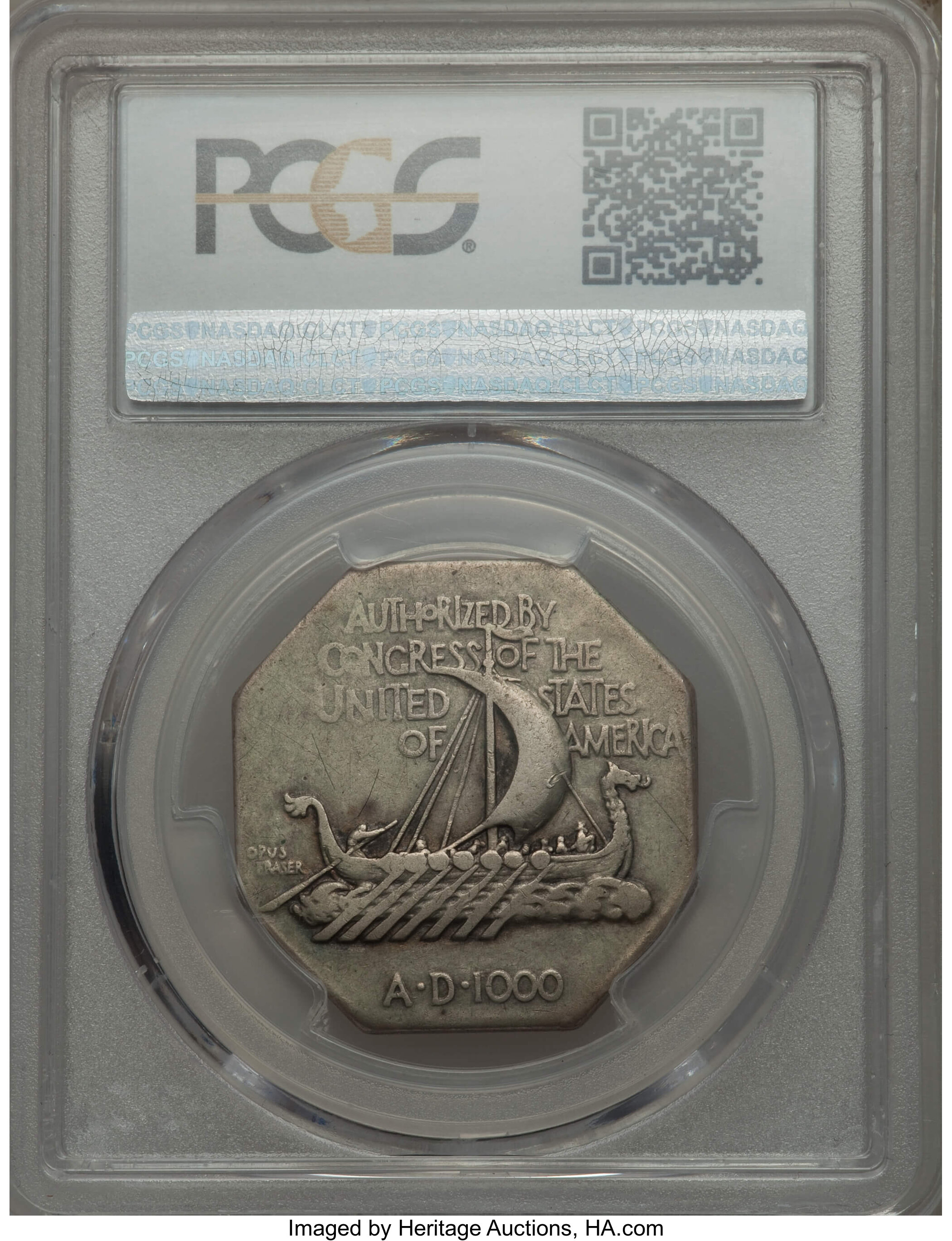 1925 Medal Norse American, Thick F15 thumbnail 2