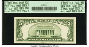 image for: Fr. 1965-B $5 1950D Federal Reserve Note. PCGS Very Choice New 64PPQ....
