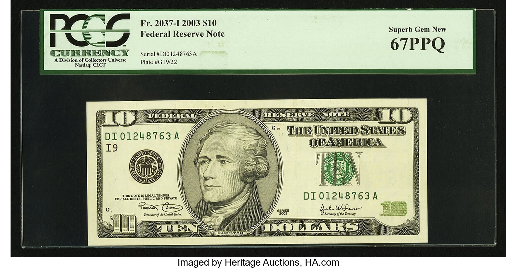 image for: Fr. 2016-A* $10 1963 Federal Reserve Star Note. PCGS Superb Gem New 67PPQ....