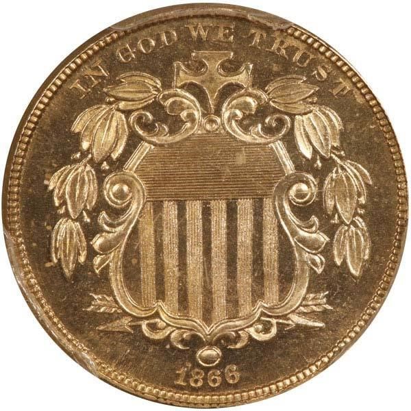 image for: 5C 1866 J-507 PCGS PR65 CAC